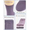 imageCOTTON DAY Womens Combed Cotton Colored Fine Ribbed Trouser Dress Socks Beige Denim Blue Purple 3 PackPurple Mix