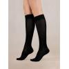 imageCOTTON DAY Womens Soft Combed Cotton Knee High Long Calf Dress Socks Seamless Toe Black White Gray Navy Blue BrownPlain Black