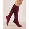 imageCOTTON DAY Womens Soft Combed Cotton Knee High Long Calf Dress Socks Seamless Toe Black White Gray Navy Blue BrownPlain Burgundy