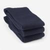 imageCOTTON DAY Womens Soft Combed Cotton Knee High Long Calf Dress Socks Seamless Toe Black White Gray Navy Blue BrownRibbed Navy Blue