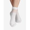 imageCOTTON DAY Womens Summer Fashion Thin Light Weight Half Sheer Tulle Ankle SocksStriped Top