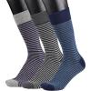 imageCOTTON DAY Mens Premium Soft Combed Cotton Trouser Dress Socks Seamless Toe Black Navy Blue StripedStriped Design