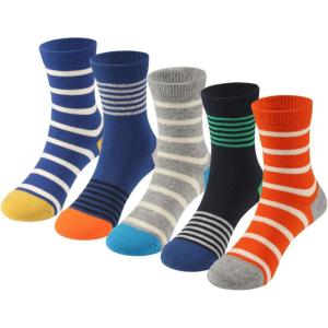 imageCOTTON DAY Kids Boys Crew Dress Socks Bright Colorful Stripes DesignColorful Stripes