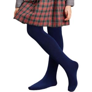 imageCOTTON DAY Kids Girls School Dress Cotton Tights Black White Navy Blue BurgundyNavy Blue 2 Pack