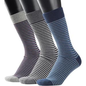 imageCOTTON DAY Mens Premium Soft Combed Cotton Trouser Dress Socks Seamless Toe Black Gray Blue Argyle Striped Shoe Size 812Striped Design