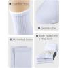 imageCOTTON DAY Womens Soft Combed Cotton Dress Socks Seamless Toe Black White Gray Navy Blue Brown BeigeWhite Half Ribbed