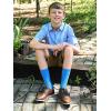 imageCOTTON DAY Kids Boys Crew Dress Socks Bright Colorful Pattern Design Halloween Christmas Shark CamoTextured Fine Stitch
