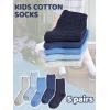 imageCOTTON DAY Kids Boys Crew Dress Socks Bright Colorful Pattern Design Halloween Christmas Shark CamoTextured Fine Stitch