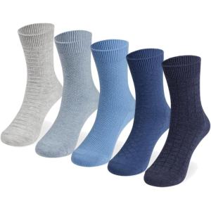 imageCOTTON DAY Kids Boys Crew Dress Socks Bright Colorful Pattern Design Halloween Christmas Shark CamoTextured Fine Stitch