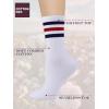 imageCOTTON DAY Womens Soft Combed Cotton Dress Socks Seamless Toe Black White Gray Navy Blue Brown BeigeBlack Blue Hunter Striped Top