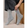 imageCOTTON DAY Womens Soft Combed Cotton Dress Socks Seamless Toe Black White Gray Navy Blue Brown BeigeLtgray