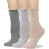 imageCOTTON DAY Womens Soft Combed Cotton Dress Socks Seamless Toe Black White Gray Navy Blue Brown BeigeBeigeGrayOlive Half Ribbed