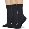 imageCOTTON DAY Womens Soft Combed Cotton Dress Socks Seamless Toe Black White Gray Navy Blue Brown BeigeBlack