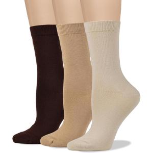 imageCOTTON DAY Womens Soft Combed Cotton Dress Socks Seamless Toe Black White Gray Navy Blue Brown BeigeBeige Brown Cocoa