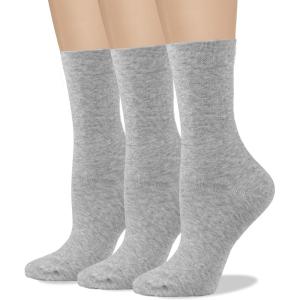 imageCOTTON DAY Womens Soft Combed Cotton Dress Socks Seamless Toe Black White Gray Navy Blue Brown BeigeLtgray