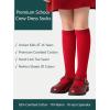 imageCOTTON DAY 3 Pack Kids Girls Unisex Soft Knee High School Uniform Dress Socks Seamless Toe Black White Navy Blue BurgundyPlain Red