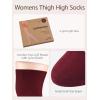 imageCOTTON DAY Womens Cotton Thigh High Over Knee Socks Extra Long Boot Stockings Leg Warmers Black White BurgundyBurgundy
