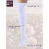 imageCOTTON DAY Womens Cotton Thigh High Over Knee Socks Extra Long Boot Stockings Leg Warmers Black White BurgundyWhite