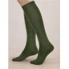 imageCOTTON DAY Womens Soft Combed Cotton Knee High Long Calf Dress Socks Seamless Toe Black White Gray Navy Blue BrownPlain Army Green