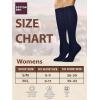 imageCOTTON DAY Womens Soft Combed Cotton Knee High Long Calf Dress Socks Seamless Toe Black White Gray Navy Blue BrownPlain Navy Blue
