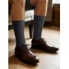 imageCOTTON DAY Mens Premium Soft Combed Cotton Trouser Dress Socks Seamless Toe Black Navy Blue StripedDark Gray
