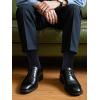 imageCOTTON DAY Mens Premium Soft Combed Cotton Trouser Dress Socks Seamless Toe Black Navy Blue StripedNavy Blue