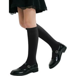 imageCOTTON DAY 3 Pack Kids Girls Unisex Soft Knee High School Uniform Dress Socks Seamless Toe Black White Navy Blue BurgundyPlain Black