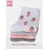 image:imageCOTTON DAY Kids Girls Pink White Crew Athletic Socks with Retro Stripes HeartsHeart Strawberry
