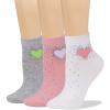 image:imageWomens Valentines Fashion Ankle Low Cut Cotton Socks Heart Leopard PrintHeart Pink White Gray