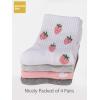 image:imageCOTTON DAY Kids Girls Valentines Day Socks with Hearts Stripes StrawberryHeart Strawberry