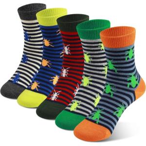 image:imageCOTTON DAY Kids Boys Crew Dress Socks Bright Colorful Pattern Graphic PrintBeetles