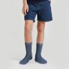 image:imageCOTTON DAY Unisex Little Kids Youth Boys Girls Soft Cotton Crew Dress Socks Seamless Toe Black White Gray Navy 6 PackMed Denim Heather