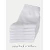 image:imageCOTTON DAY Unisex Little Kids Youth Boys Girls Soft Cotton Crew Dress Socks Seamless Toe Black White Gray Navy 6 PackWhite
