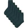 image:imageCOTTON DAY Unisex Little Kids Youth Boys Girls Soft Cotton Crew Dress Socks Seamless Toe Black White Gray Navy 6 PackHunter Green