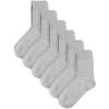 image:imageCOTTON DAY Unisex Little Kids Youth Boys Girls Soft Cotton Crew Dress Socks Seamless Toe Black White Gray Navy 6 PackLt Gray Heather