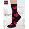 image:imageCOTTON DAY Womens Soft Combed Cotton Dress Socks Seamless Toe Black White Gray Navy Blue Brown BeigeHearts Red Socks