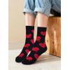 image:imageCOTTON DAY Womens Soft Combed Cotton Dress Socks Seamless Toe Black White Gray Navy Blue Brown BeigeHearts Red Socks