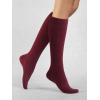 image:imageCOTTON DAY Womens Soft Combed Cotton Knee High Long Calf Dress Socks Seamless Toe Black White Gray Navy Blue Brown 3 PackBurgundy