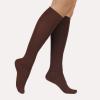 image:imageCOTTON DAY Womens Soft Combed Cotton Knee High Long Calf Dress Socks Seamless Toe Black White Gray Navy Blue Brown 3 PackCocoa