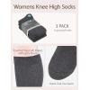 image:imageCOTTON DAY Womens Soft Combed Cotton Knee High Long Calf Dress Socks Seamless Toe Black White Gray Navy Blue Brown 3 PackDark Gray Heather