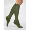 image:imageCOTTON DAY Womens Soft Combed Cotton Knee High Long Calf Dress Socks Seamless Toe Black White Gray Navy Blue Brown 3 PackGreen
