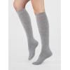 image:imageCOTTON DAY Womens Soft Combed Cotton Knee High Long Calf Dress Socks Seamless Toe Black White Gray Navy Blue Brown 3 PackLtgray Heather