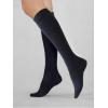 image:imageCOTTON DAY Womens Soft Combed Cotton Knee High Long Calf Dress Socks Seamless Toe Black White Gray Navy Blue Brown 3 PackNavy Blue