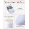 image:imageCOTTON DAY Womens Soft Combed Cotton Knee High Long Calf Dress Socks Seamless Toe Black White Gray Navy Blue Brown 3 PackWhite