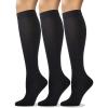 image:imageCOTTON DAY Womens Soft Combed Cotton Knee High Long Calf Dress Socks Seamless Toe Black White Gray Navy Blue Brown 3 PackBlack