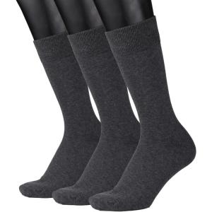 image:imageCOTTON DAY Mens Premium Soft Combed Cotton Trouser Dress Socks Seamless Toe Black Navy Blue StripedDark Gray Heather