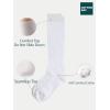image:imageCOTTON DAY Kids Girls Unisex Knee High School Uniform Dress Socks Seamless Toe 3 Pack Black White Navy Blue GrayFine Ribbed Bright White