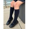 image:imageCOTTON DAY Kids Girls Unisex Knee High School Uniform Dress Socks Seamless Toe 3 Pack Black White Navy Blue GrayPlain Black