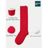 image:imageCOTTON DAY Kids Girls Unisex Knee High School Uniform Dress Socks Seamless Toe 3 Pack Black White Navy Blue GrayPlain Red