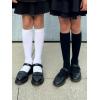 image:imageCOTTON DAY Kids Girls Unisex Knee High School Uniform Dress Socks Seamless Toe 3 Pack Black White Navy Blue GrayPlain White